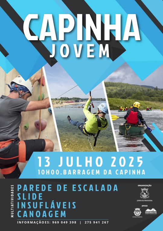 Cartaz Capinha Jovem, evento de multiatividades ao ar livre